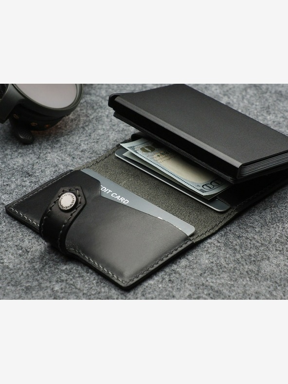 Pularys Pularys férfi bőr pénztárca Hiker fekete 211114101