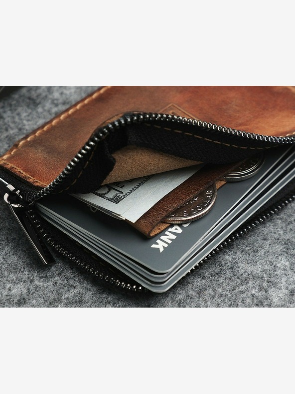 Pularys Pularys Férfi bőr pénztárca Oldtimer Slim Barna