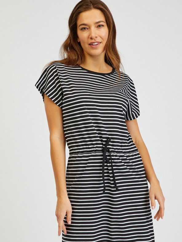 Sam 73 Fehér és fekete női csíkos ruha SAM73 Sagitta