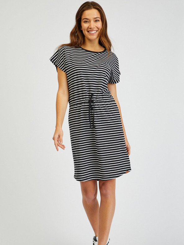 Sam 73 Fehér és fekete női csíkos ruha SAM73 Sagitta