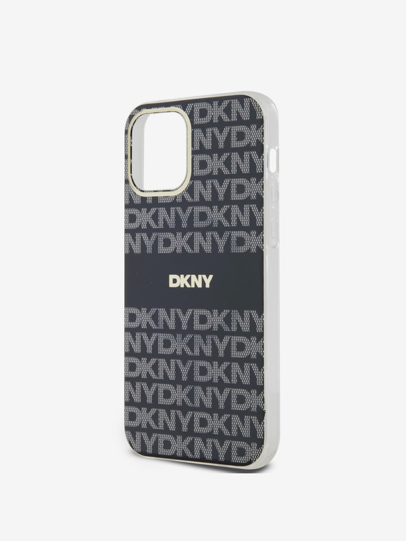 DKNY PC/TPU ismétlődő mintás tonális csíkos Magsafe hátlap iPhone 12/12 Pro fekete DKNY fekete DKNY