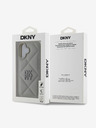 DKNY DKNY PU-bőr steppelt veretes logós hátlap iPhone 16 Plus készülékhez Szürke