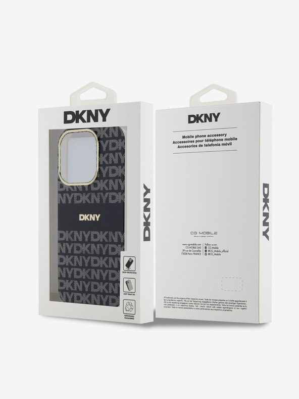 DKNY PC/TPU ismétlődő mintás tonális csíkos Magsafe hátlap iPhone 13 Pro fekete DKNY fekete DKNY