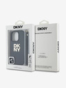 DKNY DKNY PU bőr Stack Logo csuklópánt hátlapi borító iPhone 16 Pro Max-hoz Fekete