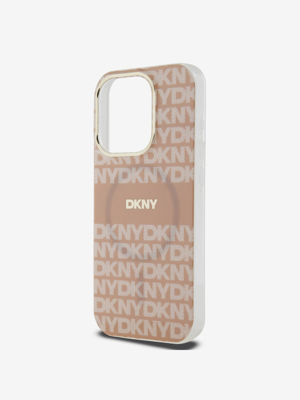 DKNY PC/TPU ismétlődő mintás tonális csíkos Magsafe hátlap az iPhone 14 Pro Max rózsaszín DKNY számára
