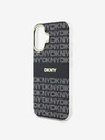 DKNY DKNY PC/TPU ismétlődő mintás, tónusos csíkos Magsafe hátlap iPhone 16-hoz Fekete