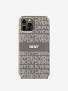 DKNY PC/TPU Ismétlődő mintás tonális csíkos Magsafe hátlap iPhone 12/12 Pro bézs DKNY