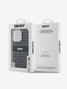 DKNY DKNY PC/TPU ismétlődő mintás, tónusos csíkos Magsafe hátlap iPhone 16 Pro-hoz Fekete