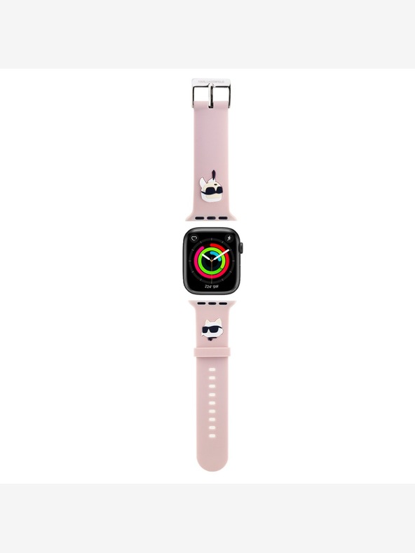 Karl Lagerfeld Karl Lagerfeld Karl és Choupette Head NFT szíj Apple Watch 42/44/45/46/49 rózsaszínű órához