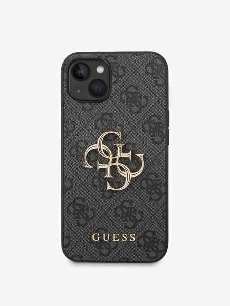 Guess PU 4G Metal Logo Zadní Kryt pro iPhone 14 Grey Telefontok