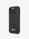 Guess Guess PC/TPU csillámpelyhek fém logós hátlap iPhone 14 Pro Max-hoz Fekete