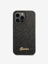 Guess Guess PC/TPU csillámpelyhek fém logós hátlap iPhone 14 Pro Max-hoz Fekete