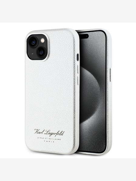 Karl Lagerfeld Szemcsés PU Hotel RSG hátlap iPhone 15 szürke Karl Lagerfeld Karl Lagerfeld