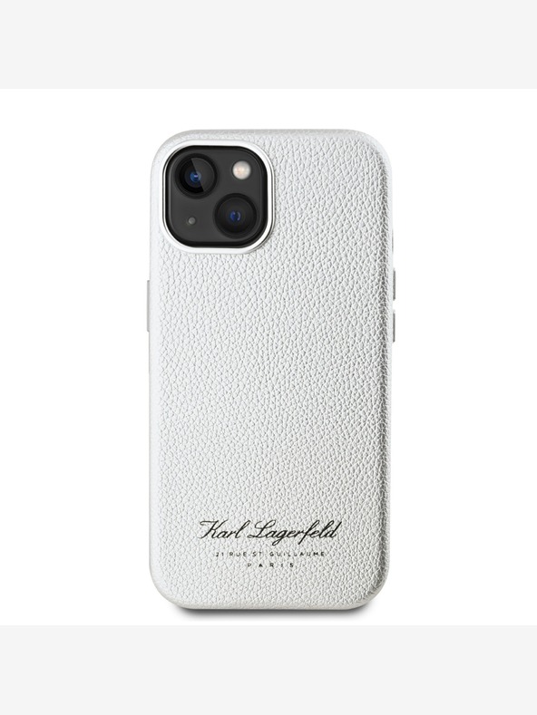 Karl Lagerfeld Szemcsés PU Hotel RSG hátlap iPhone 15 szürke Karl Lagerfeld Karl Lagerfeld