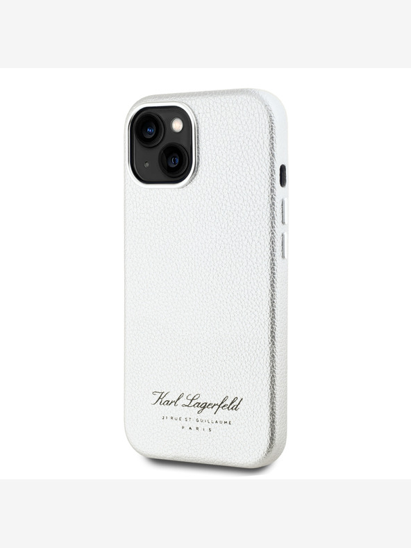 Karl Lagerfeld Szemcsés PU Hotel RSG hátlap iPhone 15 szürke Karl Lagerfeld Karl Lagerfeld