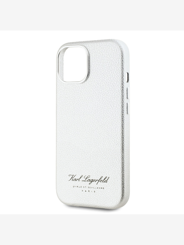 Karl Lagerfeld Szemcsés PU Hotel RSG hátlap iPhone 15 szürke Karl Lagerfeld Karl Lagerfeld