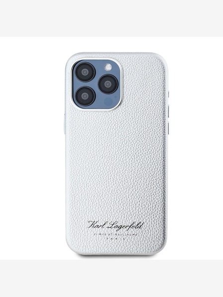Karl Lagerfeld Szemcsés PU Hotel RSG hátsó borító iPhone 15 Pro szürke Karl Lagerfeld Karl Lagerfeld