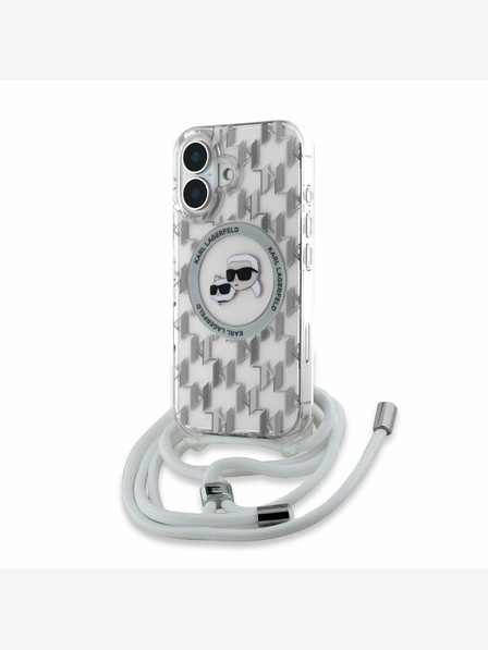 Karl Lagerfeld Karl Lagerfeld IML Monogram Keresztbőrönd K&CH Heads MagSafe hátlap iPhone 16-hoz átlátszó