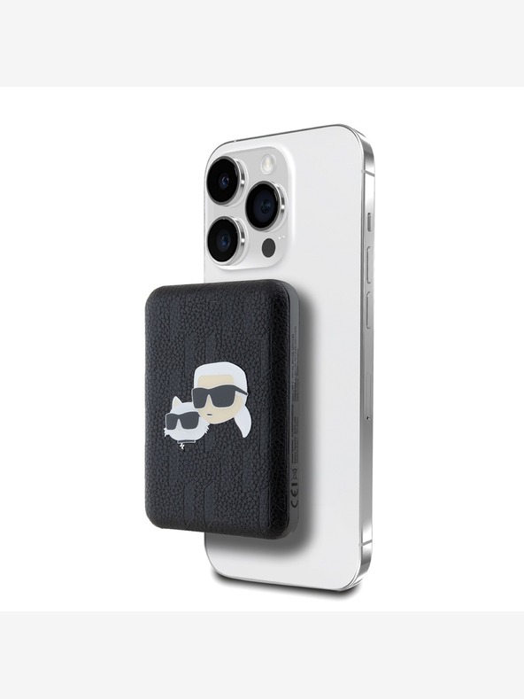 Karl Lagerfeld Karl Lagerfeld dombornyomott K&CH fejek MagSafe Powerbank 5000mAh fekete Karl Lagerfeld dombornyomott K&CH fejek MagSafe Powerbank 5000mAh fekete