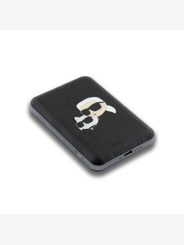 Karl Lagerfeld Karl Lagerfeld dombornyomott K&CH fejek MagSafe Powerbank 5000mAh fekete Karl Lagerfeld dombornyomott K&CH fejek MagSafe Powerbank 5000mAh fekete