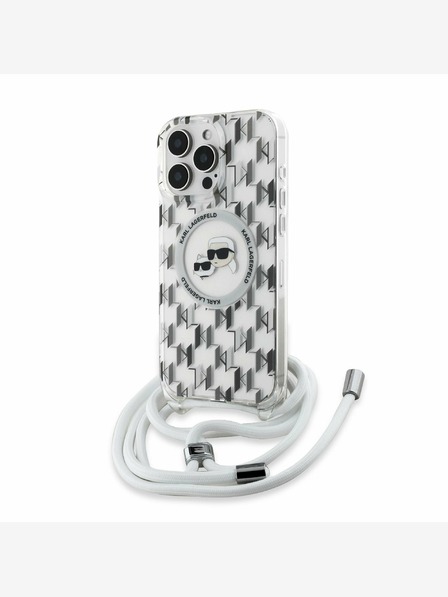 Karl Lagerfeld Karl Lagerfeld IML Monogram Kereszttest K&CH Heads MagSafe hátlapi borító iPhone 16 Pro Max-hoz Átlátszó