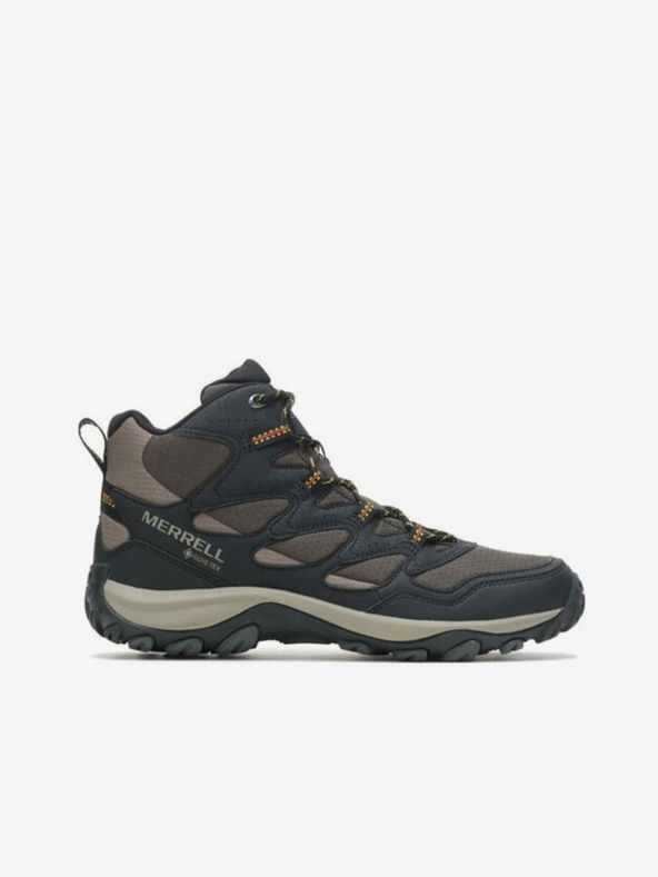 Merrell Barna és fekete férfi bokás kültéri tornacipő MERRELL West Rim Sport Mid GTX