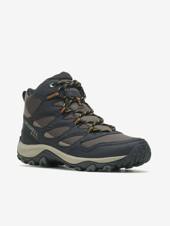 Merrell Barna és fekete férfi bokás kültéri tornacipő MERRELL West Rim Sport Mid GTX