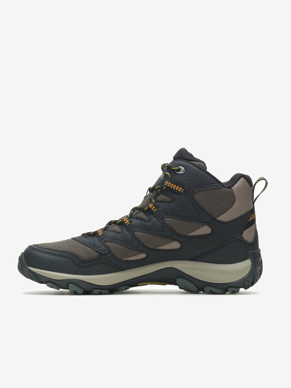 Merrell Barna és fekete férfi bokás kültéri tornacipő MERRELL West Rim Sport Mid GTX