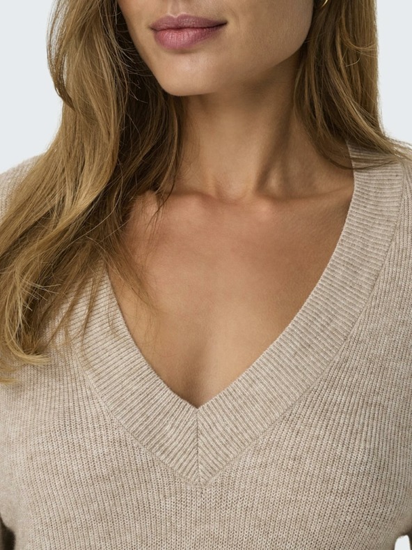 ONLY Bézs női pulóver ruha ONLY Katia Katia