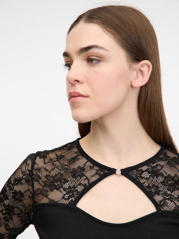 Orsay ORSAY fekete női hosszú ujjú body