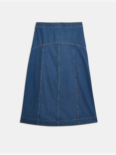 Marks & Spencer Denim midi szoknya díszvarrással Marks & Spencer tengerészkék