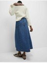 Marks & Spencer Denim midi szoknya díszvarrással Marks & Spencer tengerészkék