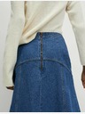 Marks & Spencer Denim midi szoknya díszvarrással Marks & Spencer tengerészkék