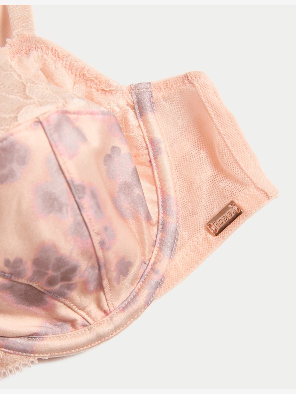 Marks & Spencer Balconette merevítő alatti melltartó, selyem, cseresznyevirág motívummal, 4-es méret, cseresznyevirág motívummal. A-E Marks & Spencer narancssárga