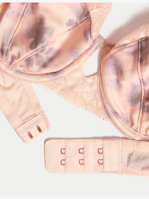 Marks & Spencer Balconette merevítő alatti melltartó, selyem, cseresznyevirág motívummal, 4-es méret, cseresznyevirág motívummal. A-E Marks & Spencer narancssárga