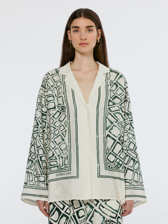 Scotch & Soda Zöld és krémszínű női mintás ing Scotch & Soda Scotch & Soda