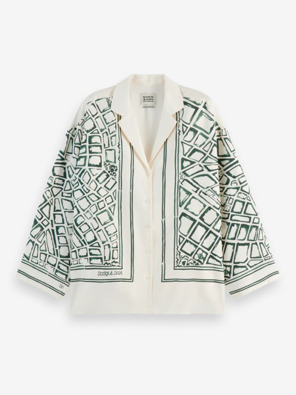 Scotch & Soda Zöld és krémszínű női mintás ing Scotch & Soda Scotch & Soda