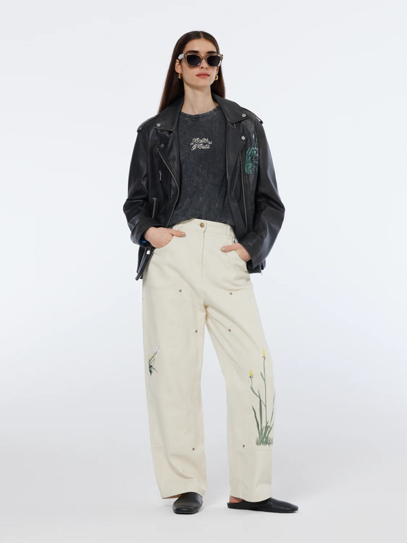 Scotch & Soda Krémszínű női Scotch & Soda nadrágok Scotch & Soda