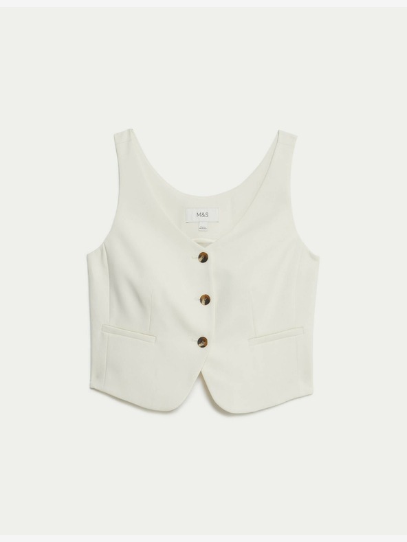 Marks & Spencer Marks & Spencer enyhén szabott mellény, törtfehér