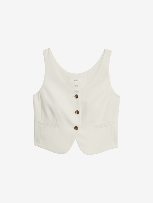 Marks & Spencer Marks & Spencer enyhén szabott mellény, törtfehér