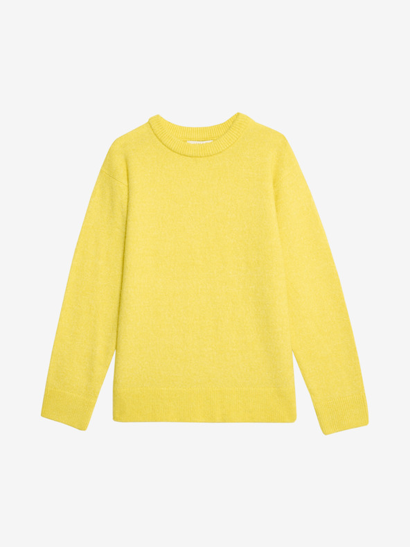 Marks & Spencer Laza textúrájú alpaka gyapjú pulóver Marks & Spencer sárga