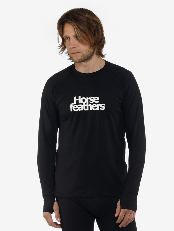 Horsefeathers Thermal póló Riley - fekete méret L HORSEFEATHERS