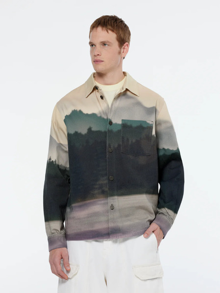 Scotch & Soda Bézs és zöld férfi mintás póló dzseki Scotch & Soda