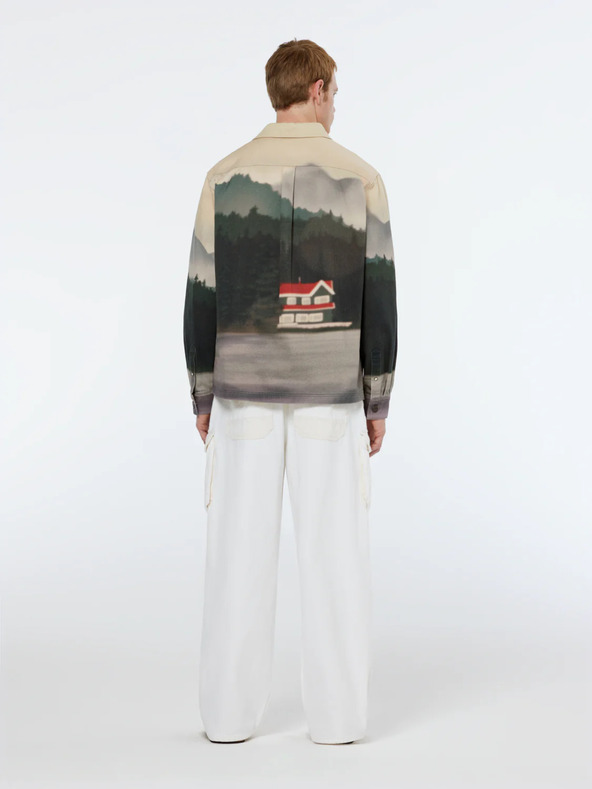 Scotch & Soda Bézs és zöld férfi mintás póló dzseki Scotch & Soda