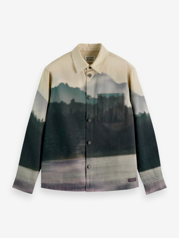 Scotch & Soda Bézs és zöld férfi mintás póló dzseki Scotch & Soda