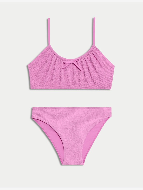 Marks & Spencer Kétrészes fürdőruha csillámokkal és nyakkendővel (6-16 éves korig) Marks & Spencer lila