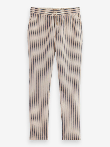 Scotch & Soda Bézs színű férfi csíkos nadrág vászonnal Scotch & Soda