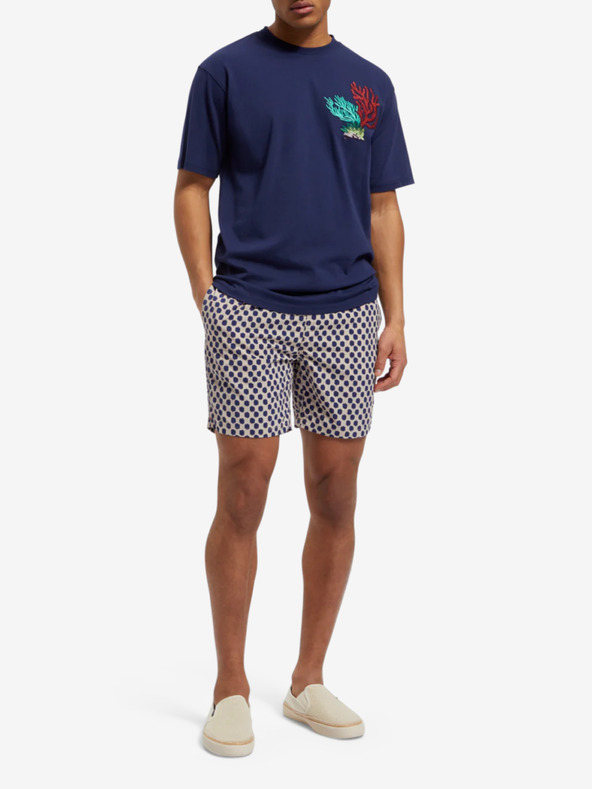 Scotch & Soda Kék és bézs színű férfi mintás fürdőruha Scotch & Soda