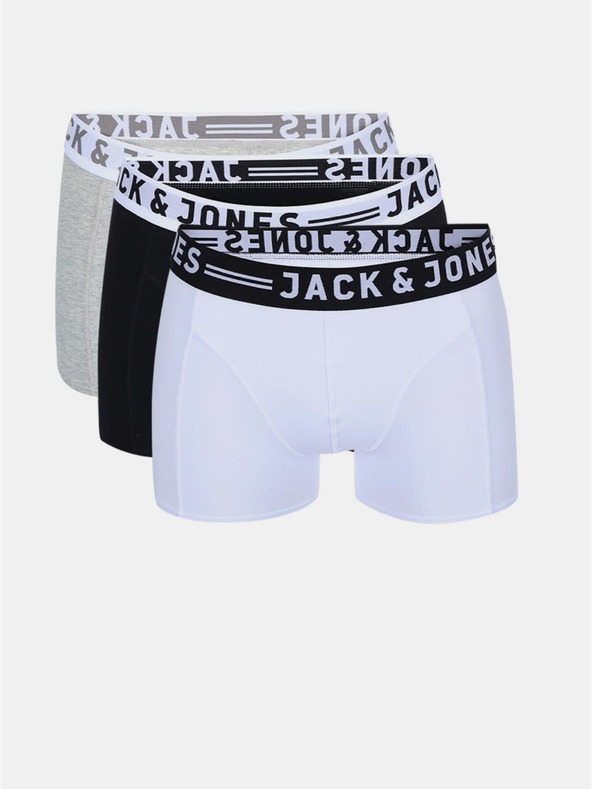 Jack & Jones Három darabos szett Jack & Jones Sense boxeralsó fehér, fekete és szürke színben.