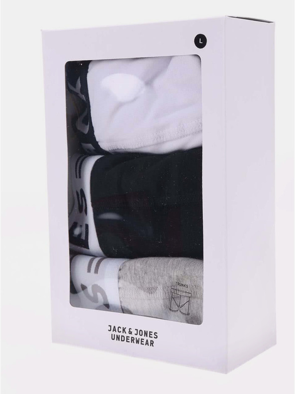 Jack & Jones Három darabos szett Jack & Jones Sense boxeralsó fehér, fekete és szürke színben.